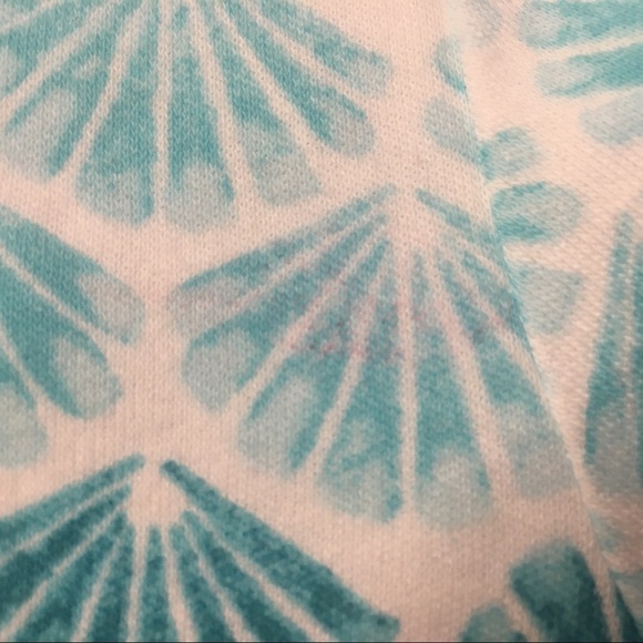 Karen Scott Ombré Seashells White Teal Boatneck Short Sleeve Cotton Top Small - Picture 8 of 9